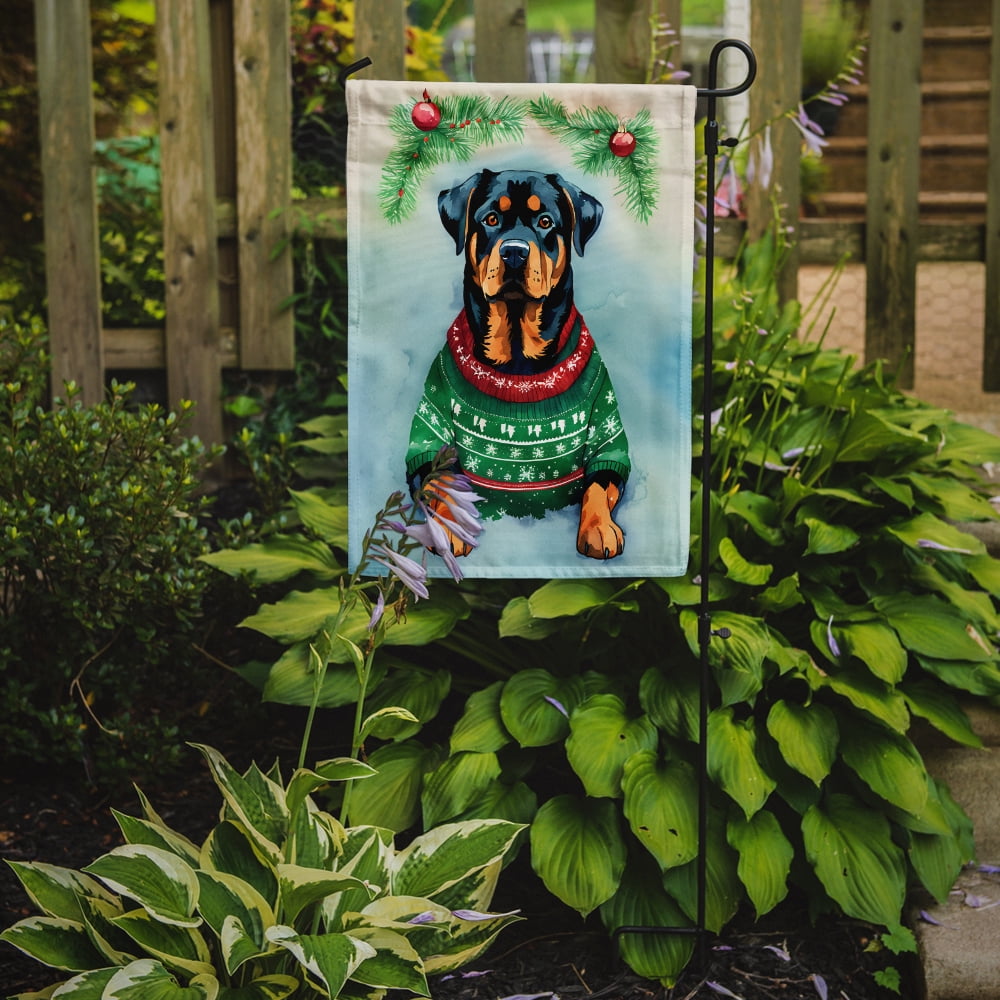 Rottweiler Christmas Garden Flag 11.25 in x 15.5 in