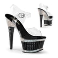 thumbnail image 2 of 6 1/2" Heel, 2 1/2" PF Ankle Strap Sandal w/RS Detail - Clr/Blk, 10, 2 of 4