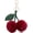 #B Burgundy Plush Cherry Keychain, variant on Cherry Keychain Fashion Bag Charms Cute Pearl Keychains for Women Kawaii Pink Purse Charm Car Keyrings