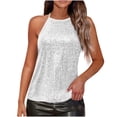 thumbnail image 2 of Business Casual Tops for Women Kelon Sleeveless Tops for Women Crew Neck Sequin Tops Outfits Trendy Clothes 2026 Casual Summer Tshirt, M, 2 of 8