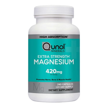Qunol Magnesium Extra Strength 420mg  Vegetarian & Gluten Free  240 Capsules