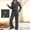 Set-144Dark Gray, variant on LEWKW Womens Waffle-Knit Lounge Sets Long Sleeve Henley V Neck Top & Wide Leg Pants Ribbed Sleepwear Casual Soft Pajamas 2 Piece Outfits