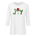 thumbnail image 4 of Craaazy Christmas Shirts for Women Round Neck 3/4 Sleeve Santa Snowman Prints Blouses Gifts, 4 of 4