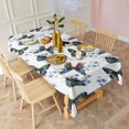 thumbnail image 3 of White Butterfly Blue Flower Pattern Rectangle Tablecloth 60"x102",Waterproof Polyester Rectangle Table Cloth, Wipeable Spillproof Polyester Tablecloth for Dining, Camping, Indoor and Outdoor, 3 of 6