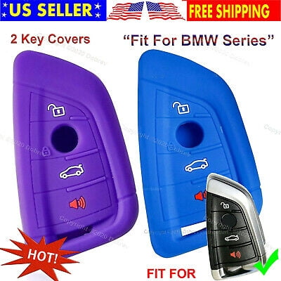Dobrev Silicone Keyless Entry Remote Fob Case Cover Protector Skin Compatible with BMW X1 X3 X5 X6 M5 2 3 5 6 7 Series 2018 2017 Smart Key