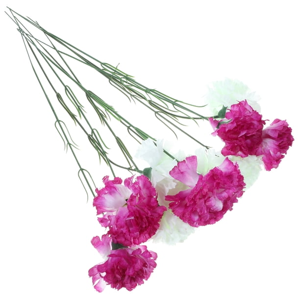 FELTECHELECTR 10 piezas de clavel artificial de seda de una sola rama, accesorio de fotografía para ramo, decoración del hogar y la oficina, regalo del Día de la Madre
