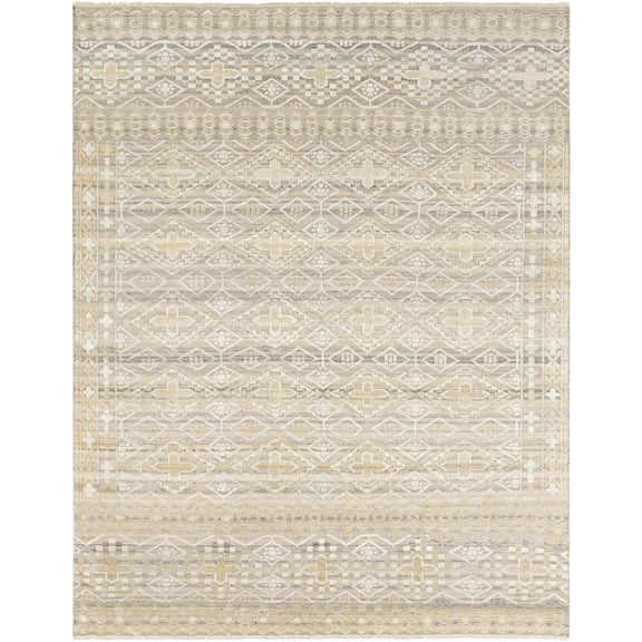 Hauteloom Redfield Wool Living Room, Bedroom Area Rug - Contemporary - Light Brown, Taupe, White - 10' x 14'
