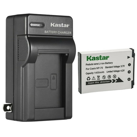 Kastar 1-Pack Battery and AC Wall Charger Replacement for Casio Exilim Zoom EX-Z150SR, Exilim Zoom EX-Z155, Exilim Zoom EX-Z250, Exilim Zoom EX-Z250BE, Exilim Zoom EX-Z250BK, Exilim Zoom EX-Z250GD