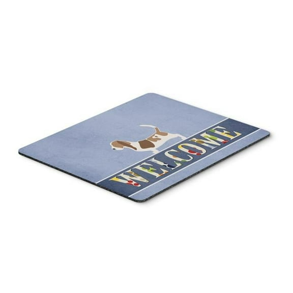 Basset Hound Welcome Mouse Pad, Hot Pad or Trivet