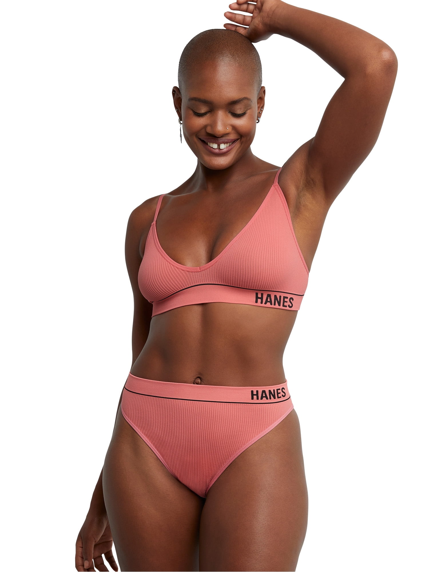 Hanes Originals Women’s Seamless Rib Hi-Rise Cheeky Underwear, 3-Pack