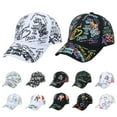 thumbnail image 1 of Dengjunhu Baseball Cap Letter Graffiti Print Casual Wide Brim Breathable Windproof Sun Protection Adjustable Outdoor Women Men Sport Hat for Daily Life, 1 of 7