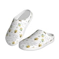 thumbnail image 2 of Lsque Bee Pattern Womens Comfort Cotton on Scuff With Memory Foam and Anti-skid Sole Slipper-42/43, 2 of 7