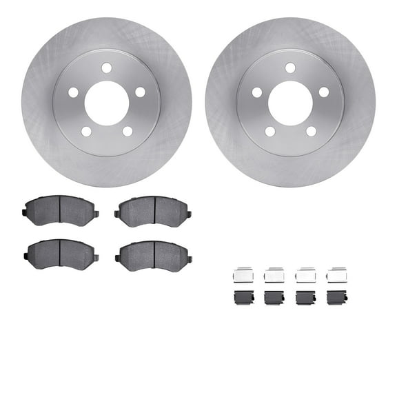 Dynamic Friction Company Front Brake Rotors with 5000 Advanced Brake Pads includes Hardware 6512-42192