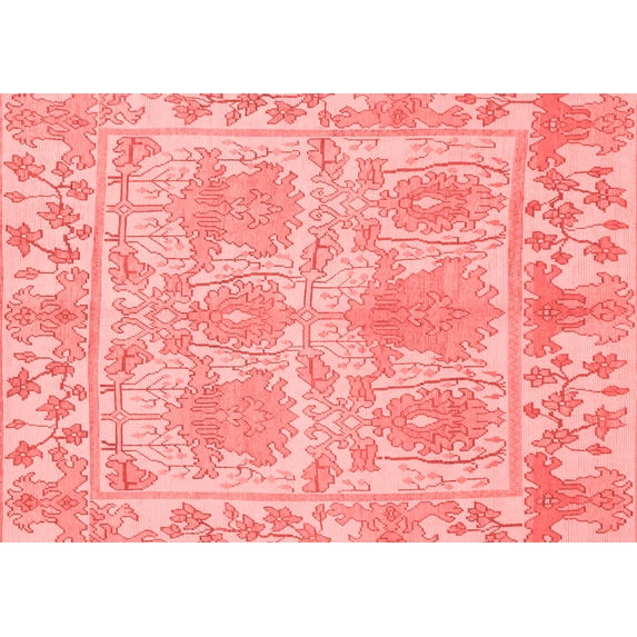 Ahgly Company Indoor Rectangle Abstract Red Modern Area Rugs, 7' x 9'
