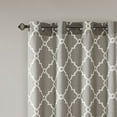 thumbnail image 6 of Fretwork Print Blackout Window Curtain, Grommet Top Window Curtain Panel for Living Room Bedroom, Scroll Geometric Fretwork Print Design Window Curtain Panel in Grommet Top, Grey+White, 6 of 9