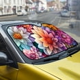 thumbnail image 5 of FORUDESIGNS Colorful Flower Print Car Windshield Sun Shade Foldable UV Ray Reflector Sunshade for Car Front Window Windshield Dash Protector Fit for Car SUV Van Truck, 5 of 7