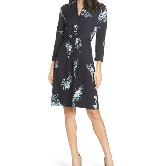 French Connection Womens Floral Jersey Dress, Black, 0