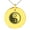 Gold, variant on Stainless Steel Sun & Moon Yin Yang Engraved Small Medallion Circle Charm Pendant Necklace