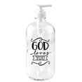 thumbnail image 2 of Dieu Vous Aime Distributeur de Savon en Verre de 16 oz, 2 of 3