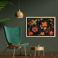 thumbnail image 2 of Folk Art Wall Art with Frame, Floral Motifs and Leaves Bouquets Image in Polish Art Style, Printed Fabric Poster for Bathroom Living Room, 35" x 23", Charcoal Grey and Multicolor, by Ambesonne, 2 of 2