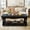 Black, variant on iSunirm Framhouse Coffee Table with Storage, 47.2''W x 23.6''D 2-Tier Wooden Coffee Table with Solid Wood Legs for Living Room, White