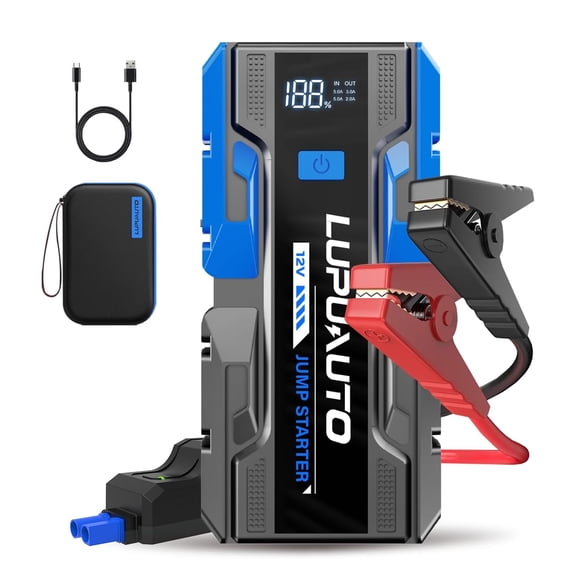 LupuAuto 3000A Jump Starter 12V Battery Pack for Up to 9.0L Gas and 7.0L Diesel Engines, 10-Layer Safety Protection, 600LM Multi-Mode Flashlight, Portable Power Bank