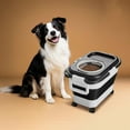thumbnail image 5 of Hearth & Gear Pet Food Container 15kg/33lb Foldable Airtight Dog Food Storage Container With Handle & Wheels Clear Flip Lid Dampproof Wide Mouth Cat Storage For Home Dog Bike Trailer Aluminum, 5 of 5