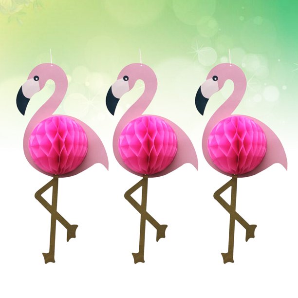 Houderco 3Ud Flamingo Colgante Decorativo Rosa Para Fiesta Luau Y Ambiente Tropical