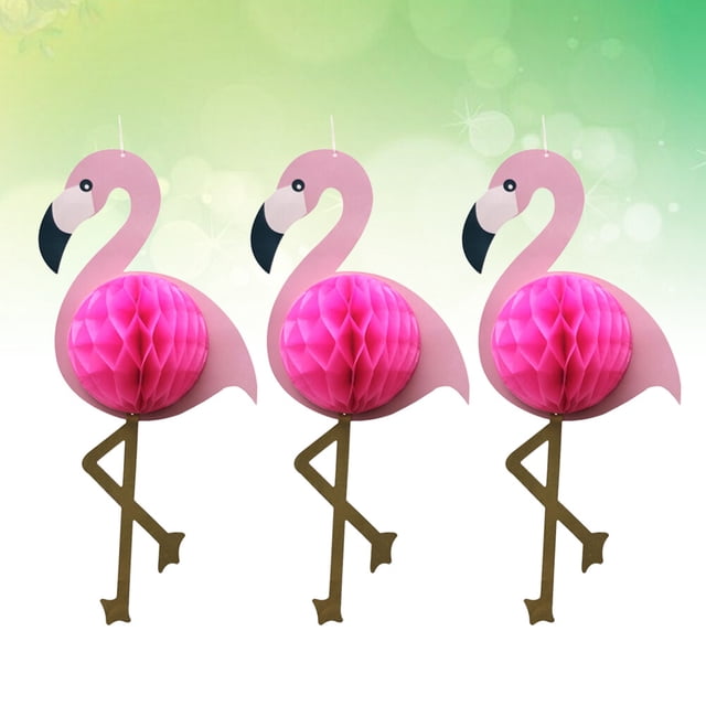 Houderco 3Ud Flamingo Colgante Decorativo Rosa Para Fiesta Luau Y Ambiente Tropical