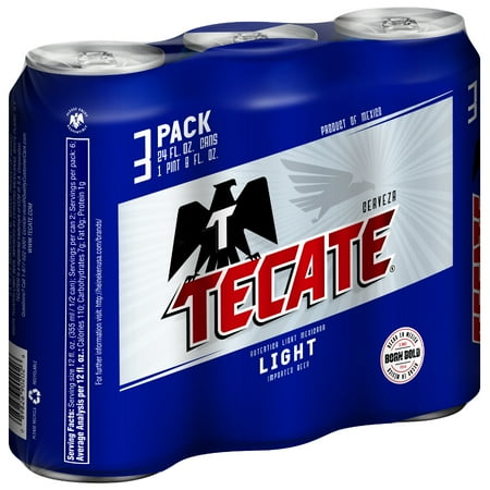 Tecate Light 24oz Can 3pk