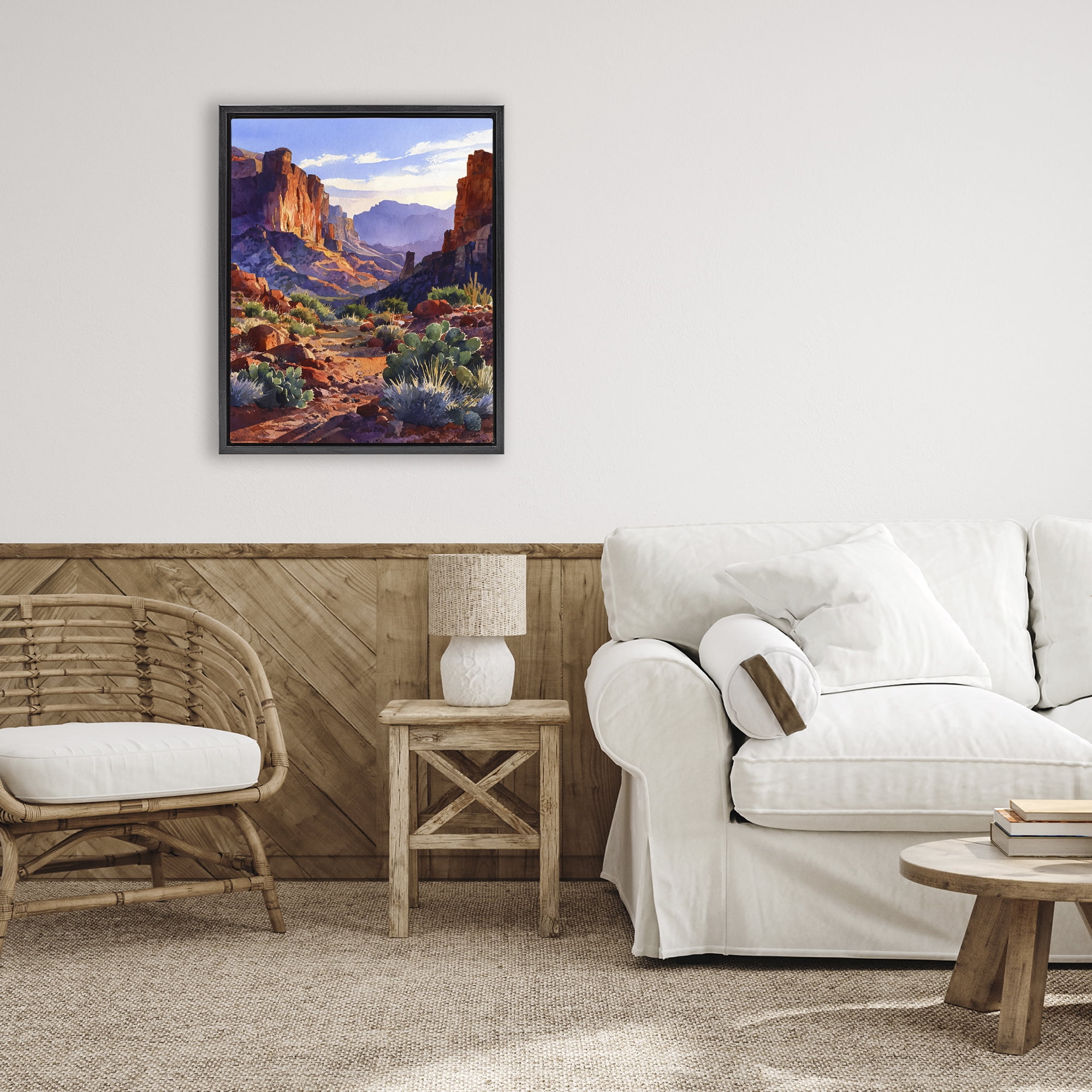 Stupell Industries Western Colors Earthy Desert Black Framed Floater Canvas Wall Art, design by Franklyn Gregory