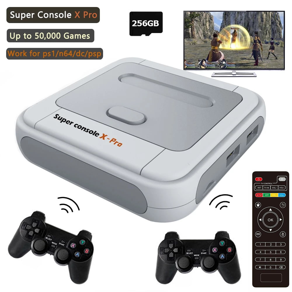 Kinhank Super Console X PRO - Consola de videojuegos retro con más de  50.000 juegos, consola de juegos compatible con PS1/PSP/ATARI/MAME/DC/SEGA,  salida 4K, hasta 5 jugadores, LAN/WiFi, regalos para hombres/niños  (PRO-256GB) 