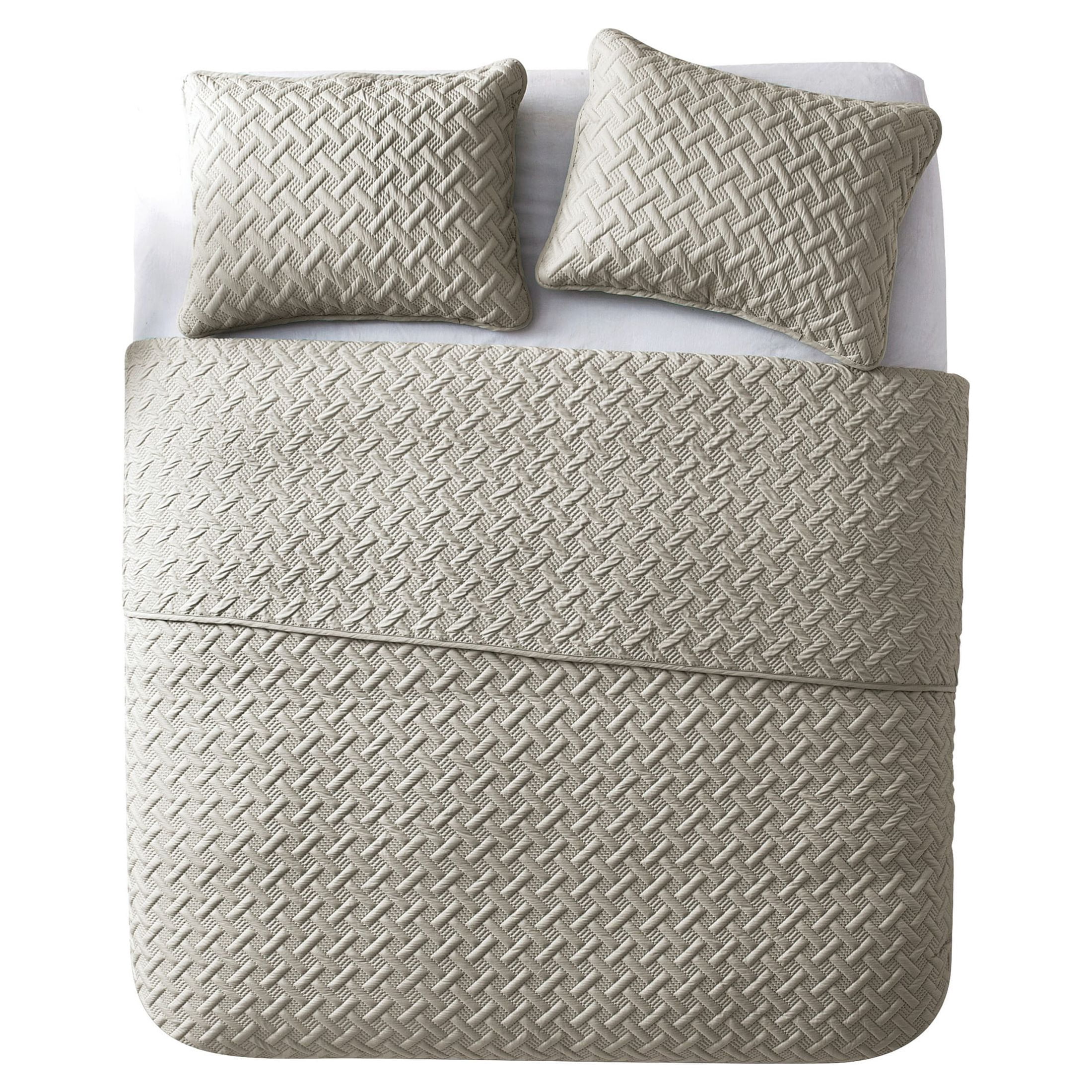 VCNY Home Nina 3-Piece Taupe Geometric Quilt Set, King, Adult, Unisex