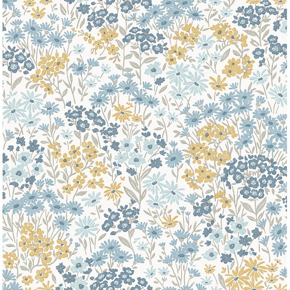 Advantage Ditsy Light Blue Daisies Wallpaper