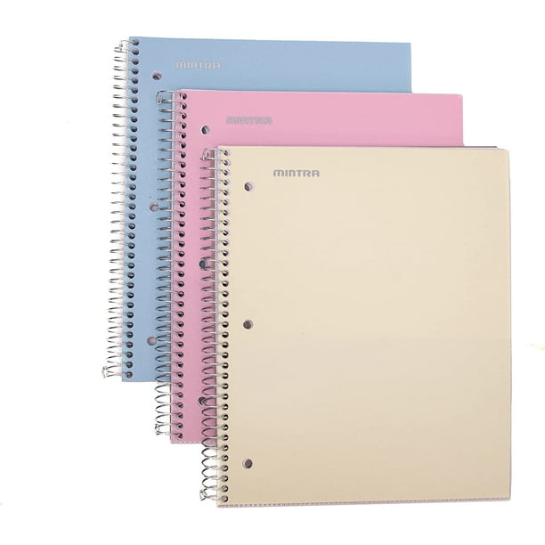 Mintra Office Durable Spiral Notebooks, 3 Subject 19218 (Arctic Ice