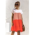 thumbnail image 1 of Nouvelle Robe Décontractée Ample Surdimensionnée pour Femmes Manches Courtes Patchwork Grandes Volants Robe de Plage, 1 of 2