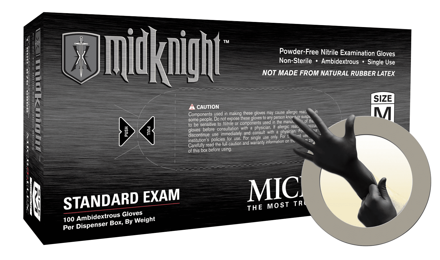 Microflex Black MidKnight Nitrile Gloves-Case Size Large 