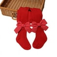 thumbnail image 1 of Bas pour Bébés Filles Noël Grands Rouges Enfants Filles Collants Taille Haute Collants Anti-Brillance C S, 1 of 5