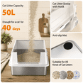 thumbnail image 5 of Stainless Steel Cat Litter Box Extra Large Cats Metal, 5 of 8
