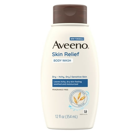 Aveeno Skin Relief Body Wash, Fragrance-Free, Sensitive Skin, 12 fl. oz