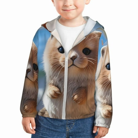

Goofa Cute Guinea Pig Sea Printed Kids Zip-Up Hoodie Girls Boys UPF50+ Sun Protection Jacket Hooded Cooling Shirt-18 Months