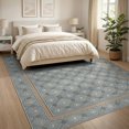 thumbnail image 3 of ODIKA 8'x10' Washable Area Rug Farmhouse Trellis Repeating Border Neutral Geometric Juniper for King Size Bedroom Under Bed, Master Suite, Non-Shedding, Easy Care, 3 of 7