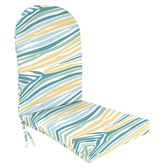 Jordan Manufacturing 50.5" x 19" Lilo Tapioca Multicolor Abstract Rectangular Outdoor Adirondack Chair Cushion with Ties