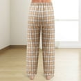 thumbnail image 3 of Labakihah pants for women Women Casual Plaid Pajama Pants Soft Pants Loose Homewear Sleepwear Pants Yellow, 3 of 9
