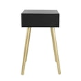 thumbnail image 4 of Mesa auxiliar Benzara Gaia con cajón de ratán de madera de pino de 71 cm, 4 of 6