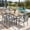 Gray, variant on Patio Dining Set, Noelse 7 Piece Outdoor Patio Table and Chairs with Removable Umbrella Hole, 6 Stackable Textilene Chairs for Backyard, Brown