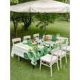 thumbnail image 3 of St Patrick's Day Outdoor Tablecloth - 60x102 Inch Rectangle Dining Table Cover, Watercolor Gnomes Shamrock Daisy Green Stripes Waterproof Outdoor Table Cloth with Umbrella Hole & Zipper for Patio, 3 of 7