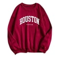 thumbnail image 5 of Houston Texas Sweatshirt for Women Long Sleeve Loose Casual Crewneck Sweatshirts Fall Winter Pullover Tops, 5 of 6