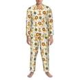 thumbnail image 3 of Susaid Tiger Lion Print Men's Long Sleeve Pajama Set, Two-Piece Button-Down Loungewear PJs Set, Comfortable Sleepwear for Relaxation-X-Large, 3 of 7