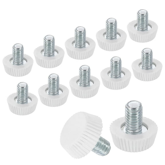 12Pack M6 Thread Furniture Feet Levelers, 16x9 Adjustable Leveling Table Feet, Screw on Furniture Glide Leveling for Chair Stool Legs, White
